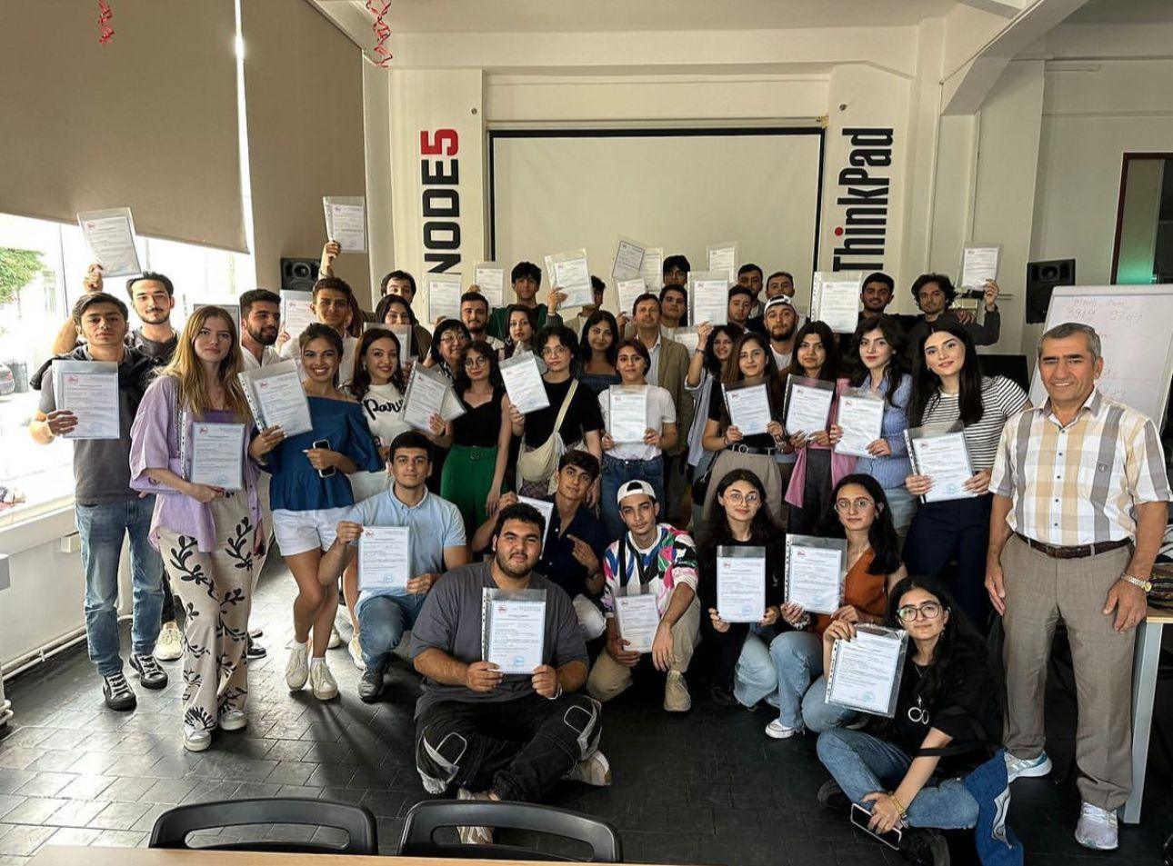 CEEP Summer Program — group with certificates at NODE5