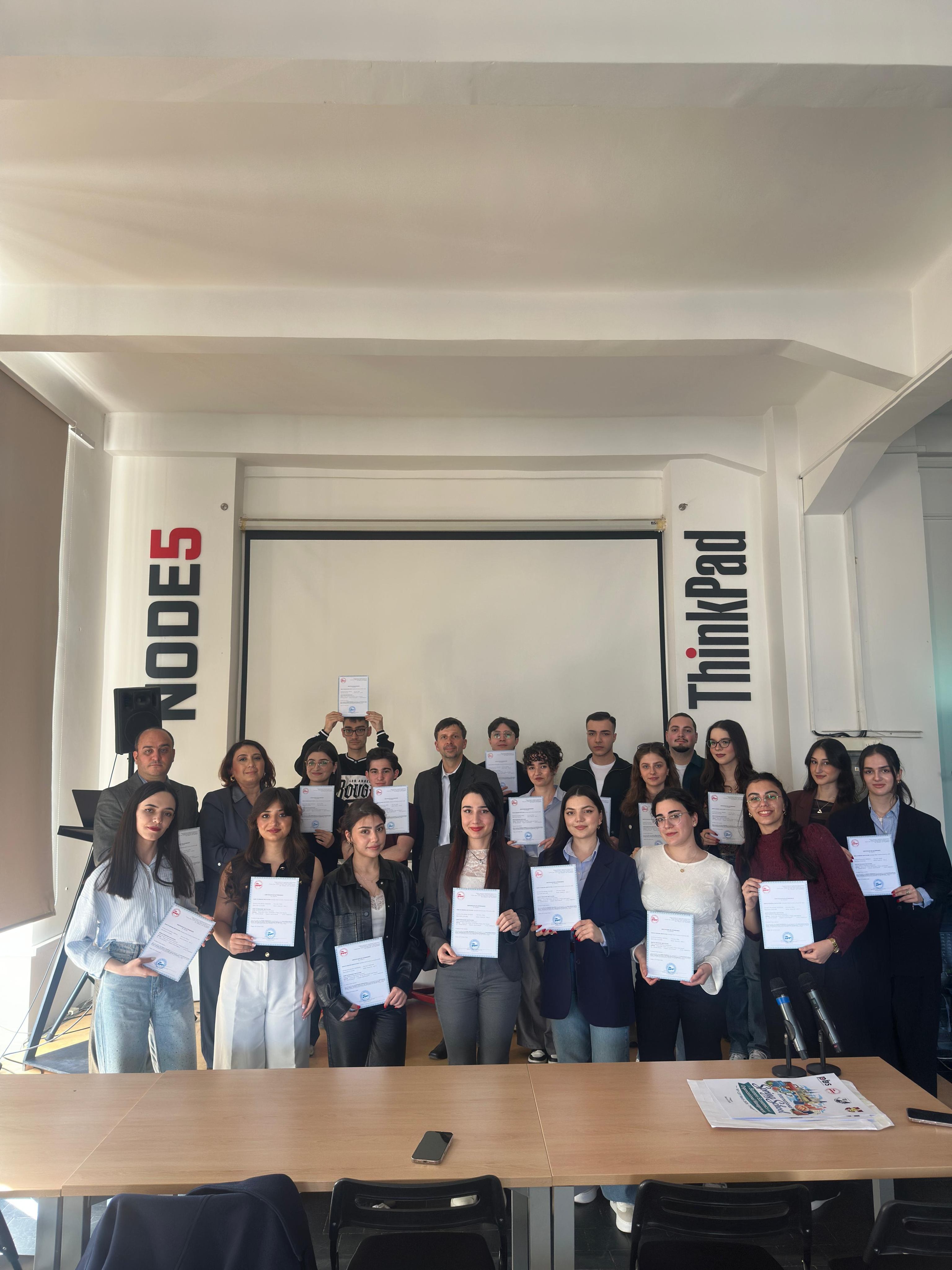 CEEP Spring Program — group with certificates at NODE5