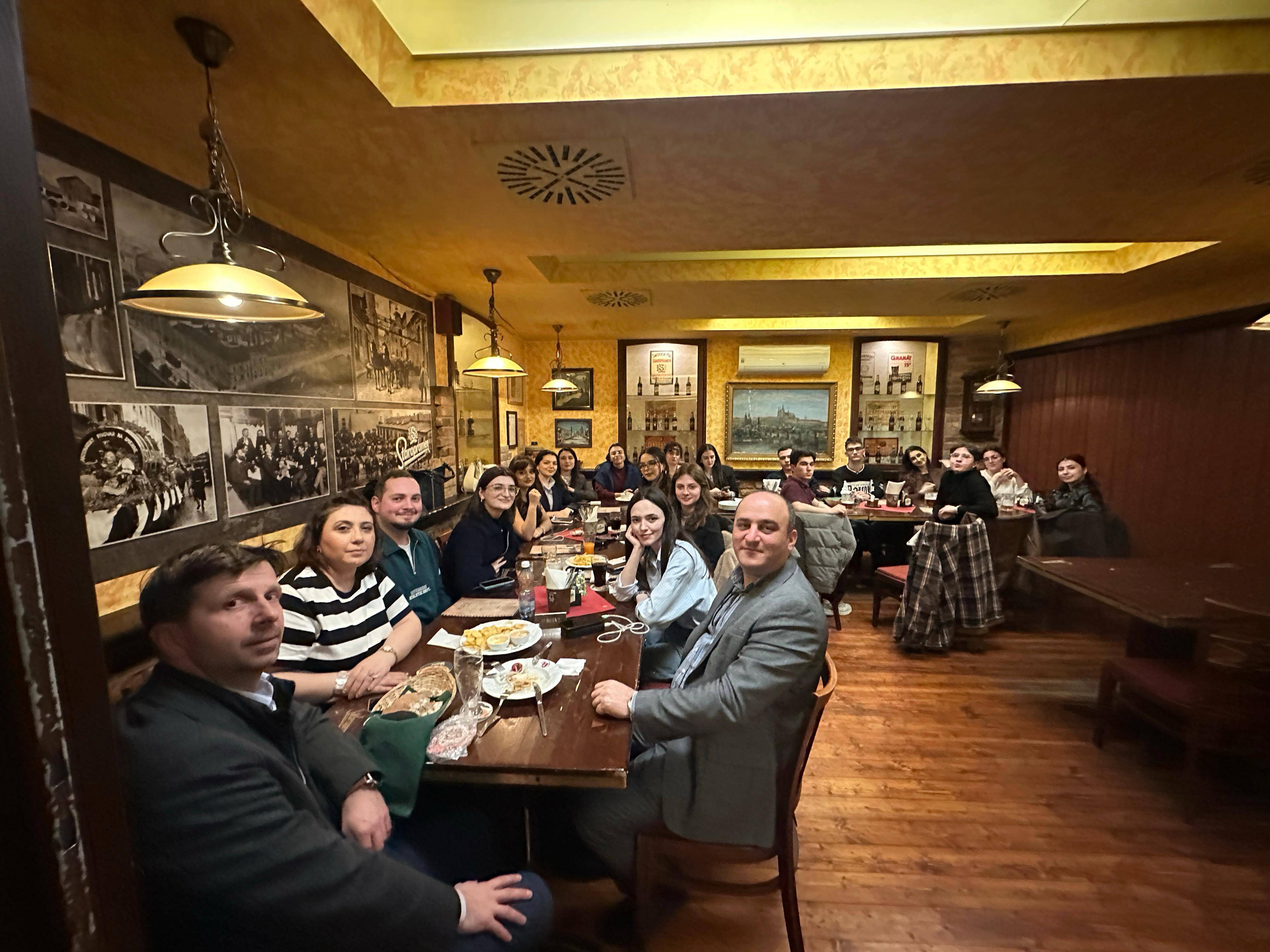 CEEP group dinner at a Prague restaurant